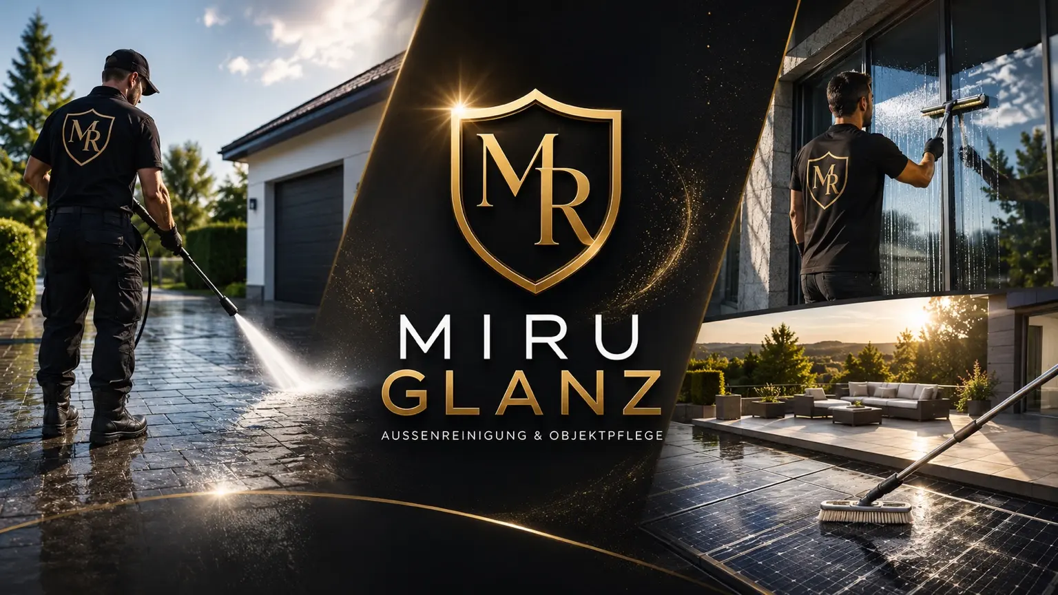 MIRU GLANZ – Markenmotiv für Außenreinigung, Glasreinigung und Objektpflege